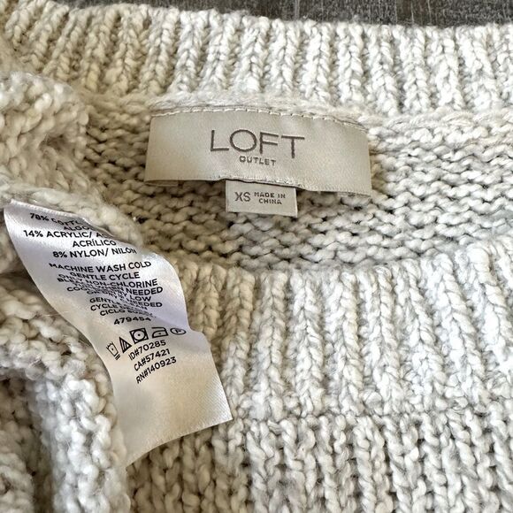 Ann Taylor LOFT Cream Gray Sweater XS - Picture 2 of 4
